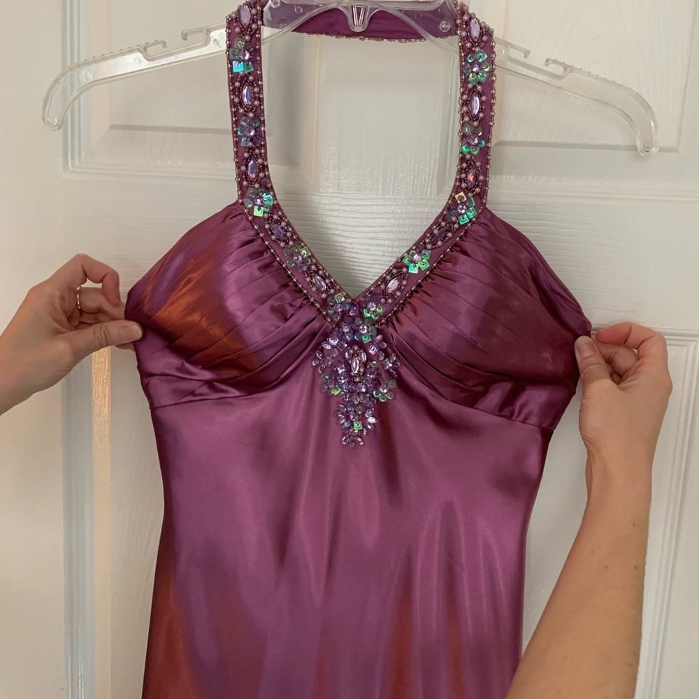 Full Length Prom Dress with Train + Bustle